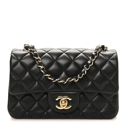 Chanel Lambskin Quilted Mini Rectangular Flap Black 1 of 10