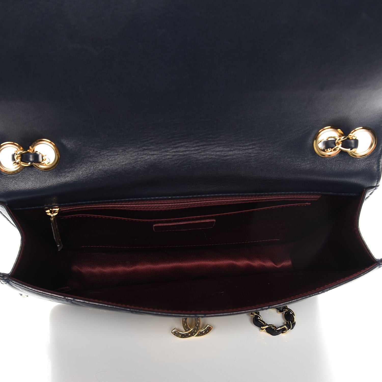 Chanel Lambskin Quilted Large Golden Class Flap Navy 12 of 14