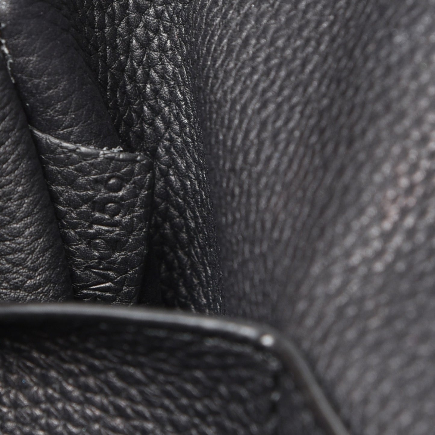 Baby Grained Calfskin Tri-Fold Bag Black