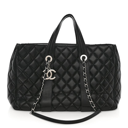 Chanel Lambskin Quilted Large Easy Carry Shopping Tote Black 1 of 16