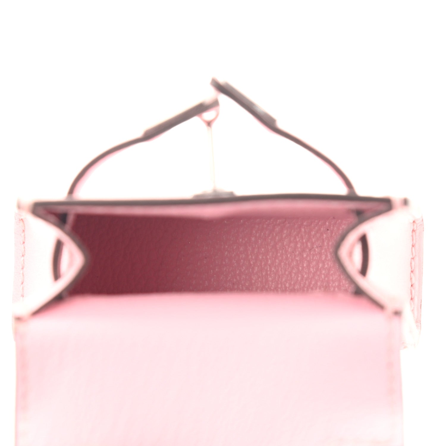 Hermes Tadelakt Mini Kelly Twilly Bag Charm Rose Sakura 3 of 6