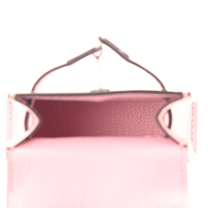Hermes Tadelakt Mini Kelly Twilly Bag Charm Rose Sakura 3 of 6