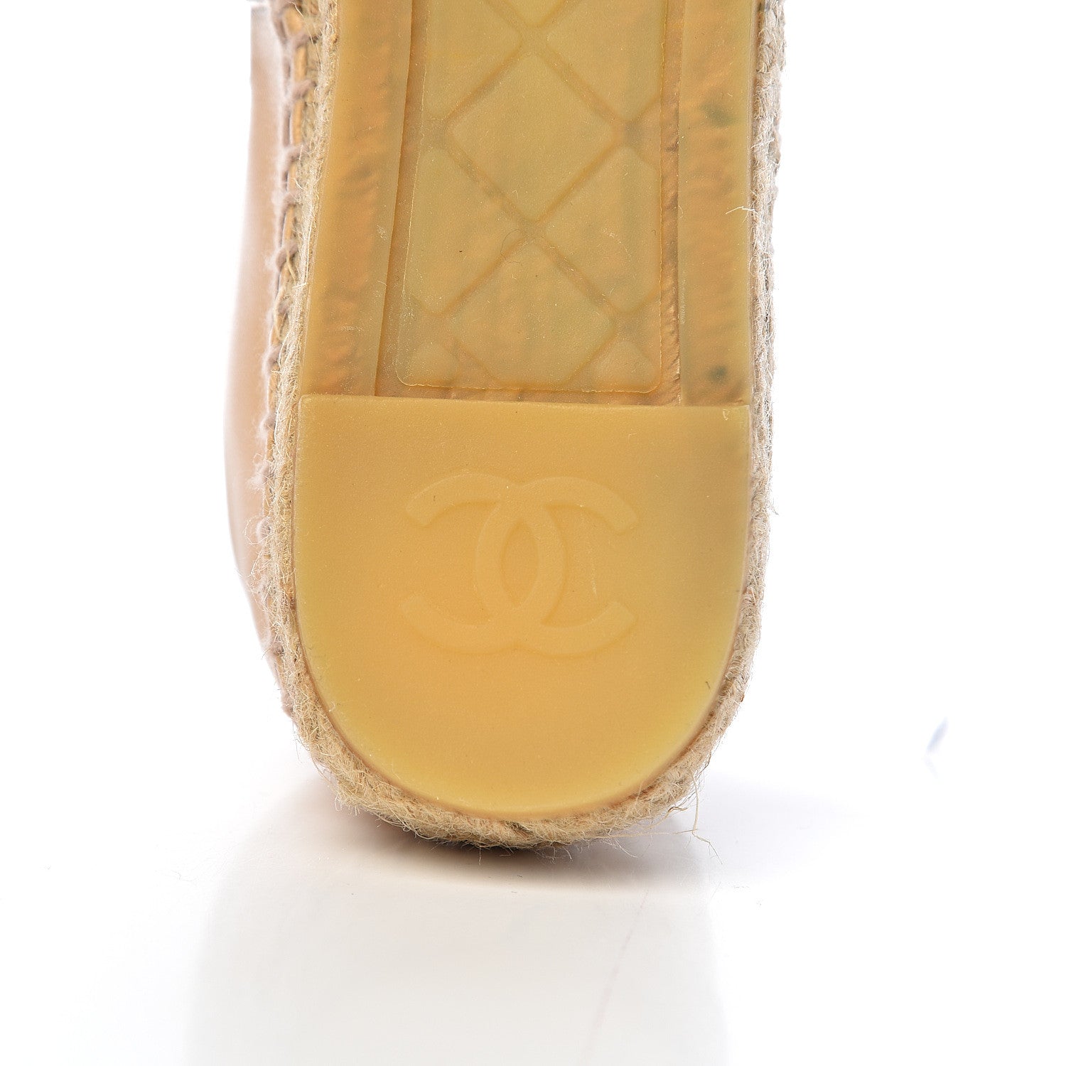 Chanel Lambskin CC Espadrilles 37 Beige Black 10 of 12