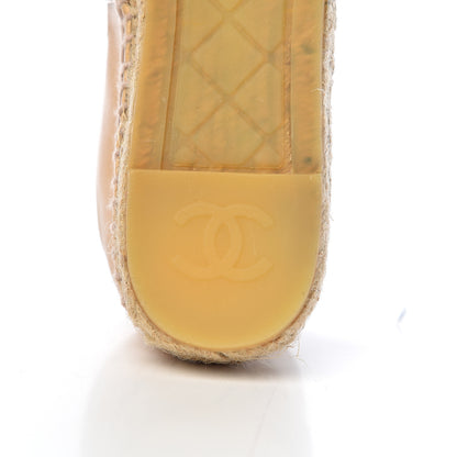 Chanel Lambskin CC Espadrilles 37 Beige Black 10 of 12
