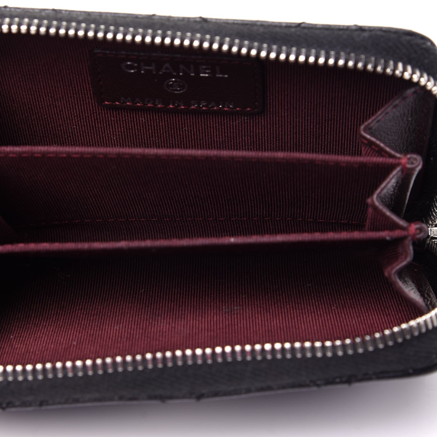 Chanel Lambskin Quilted Zip Coin Purse Black 5 of 10
