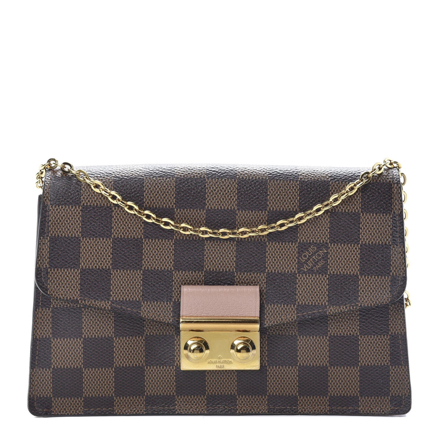 Louis Vuitton Damier Ebene Croisette Chain Wallet Magnolia 1 of 16