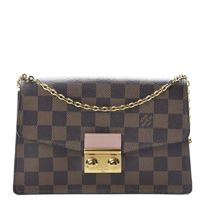 Louis Vuitton Damier Ebene Croisette Chain Wallet Magnolia 1 of 16