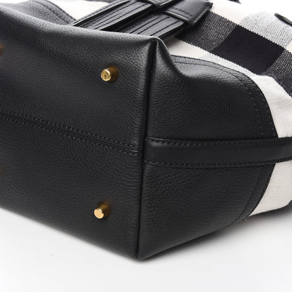 Burberry Canvas House Check Small Bucket Black White 10 of 12