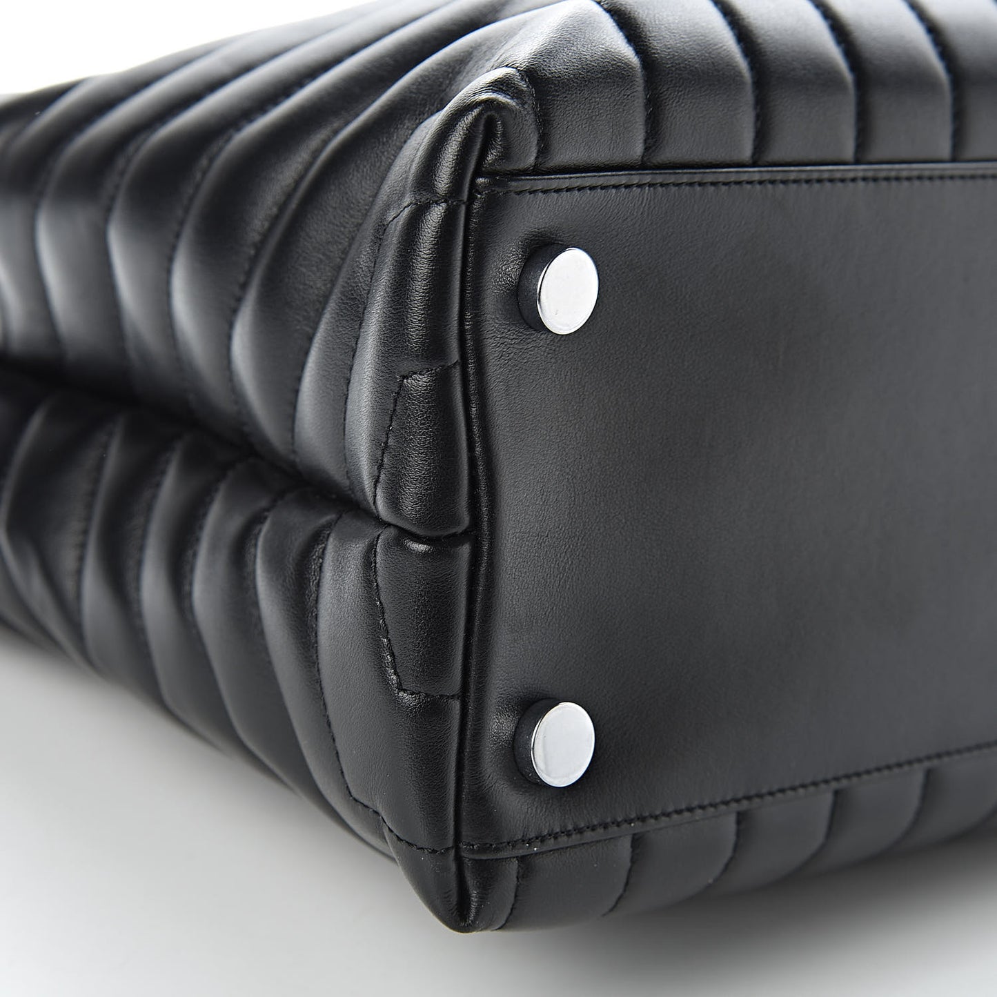 Calfskin Y Quilted Monogram Large Loulou Shopper Black