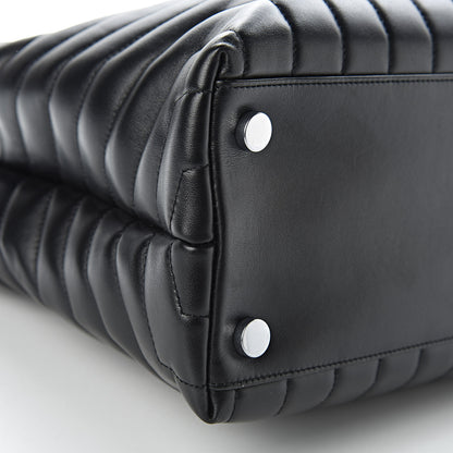Saint Laurent Calfskin Y Quilted Monogram Large Loulou Shopper Black 9 of 11
