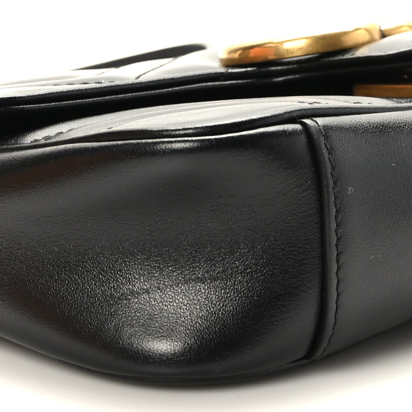 Calfskin Matelasse Mini GG Marmont Shoulder Bag Black
