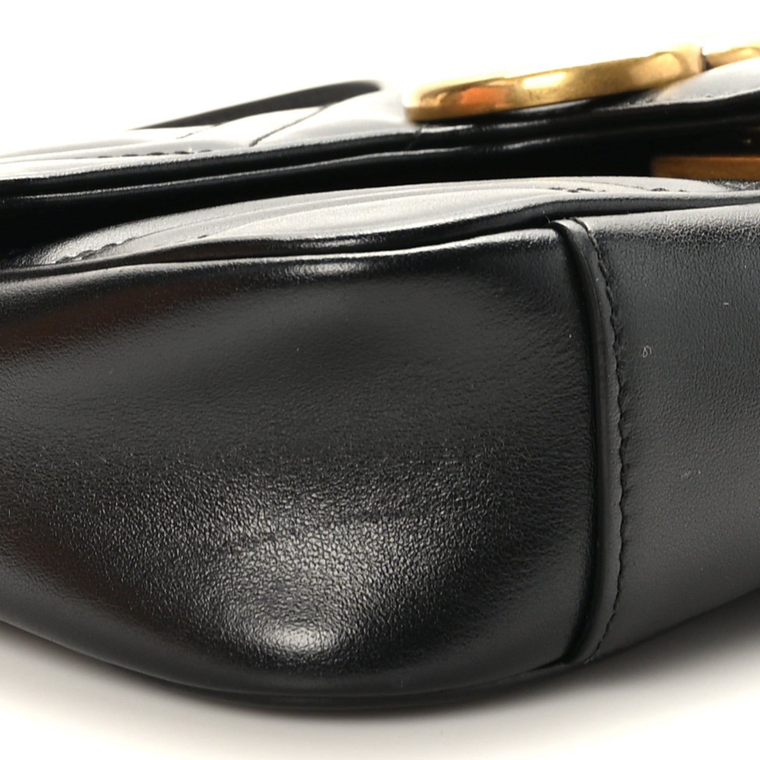 Gucci Calfskin Matelasse Mini GG Marmont Shoulder Bag Black 8 of 10