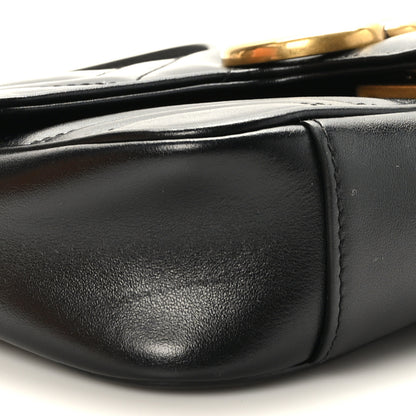 Gucci Calfskin Matelasse Mini GG Marmont Shoulder Bag Black 8 of 10