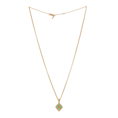 Buccellati 18K Yellow Gold Enamel Small Opera Tulle Necklace Green 3 of 8