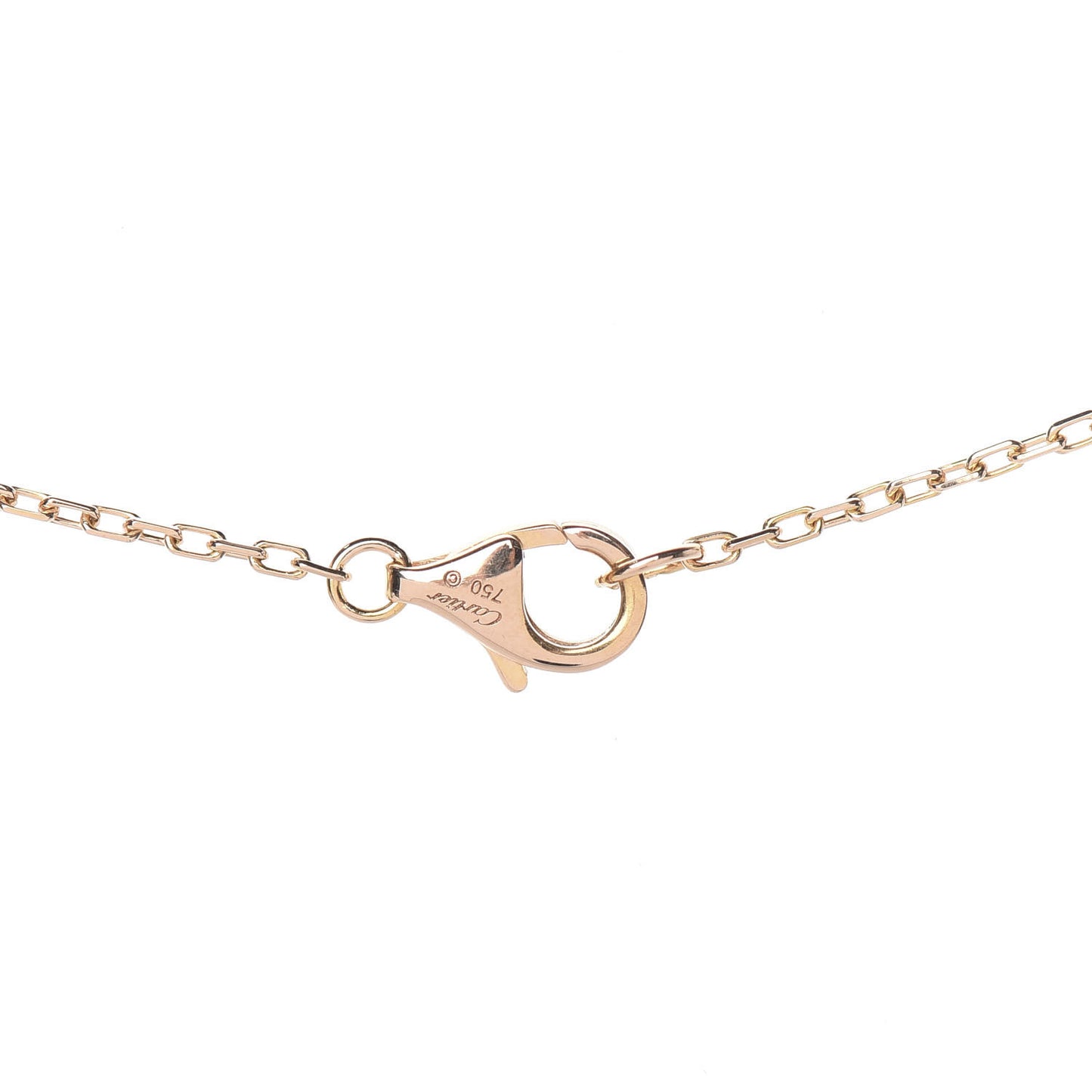 18K Pink Gold Diamond Logo Pendant Necklace
