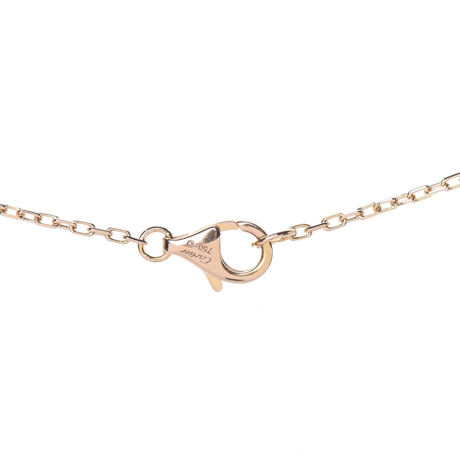 Cartier 18K Pink Gold Diamond Logo Pendant Necklace 5 of 6