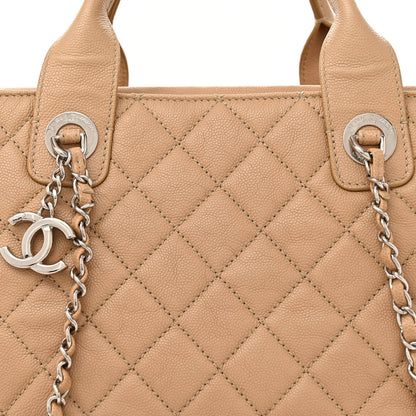 Chanel Caviar Quilted Large Urban Companion Top Handle Shopping Tote Beige 9 of 13