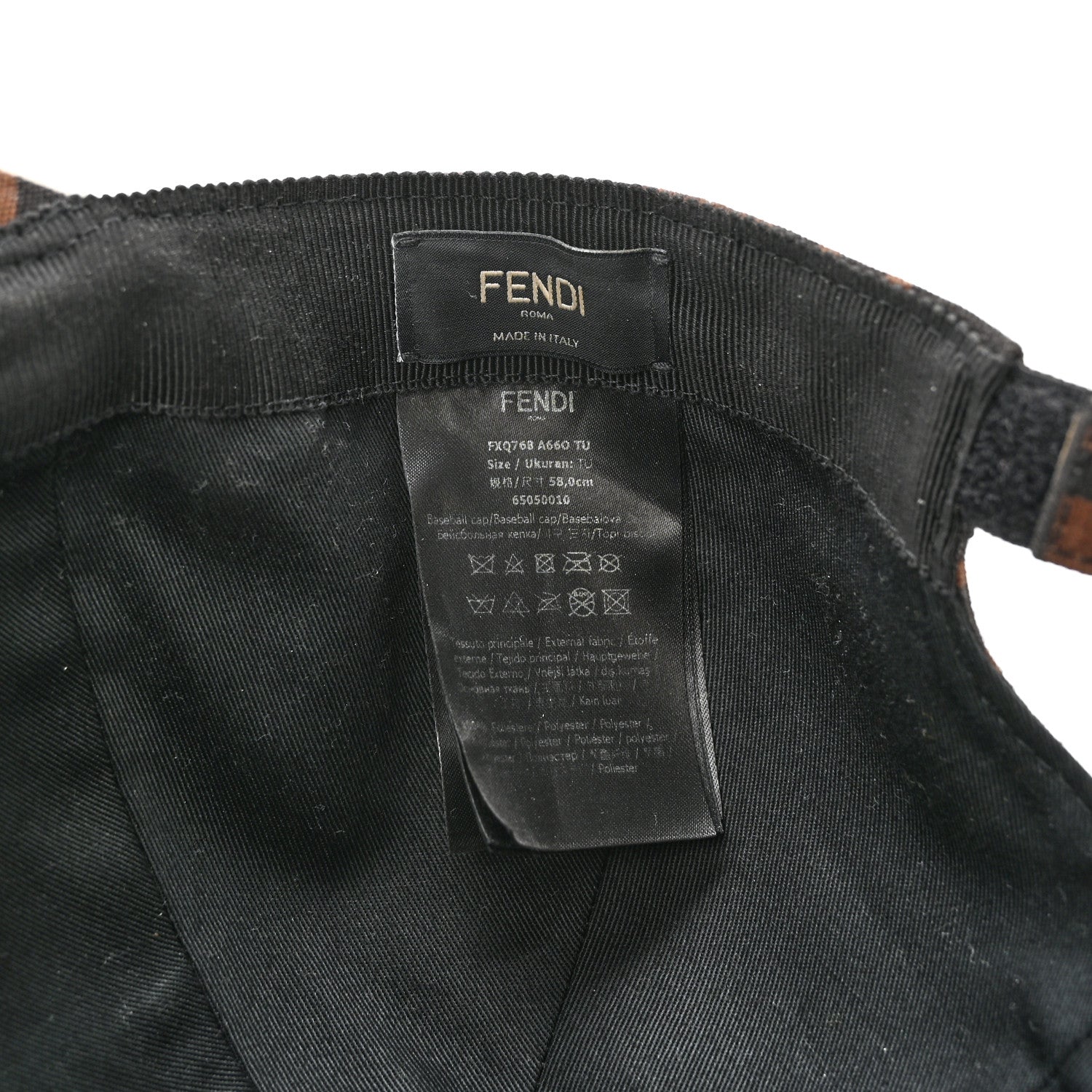 Fendi Canvas FF Reloaded Baseball Hat Tobacco White 8 of 12
