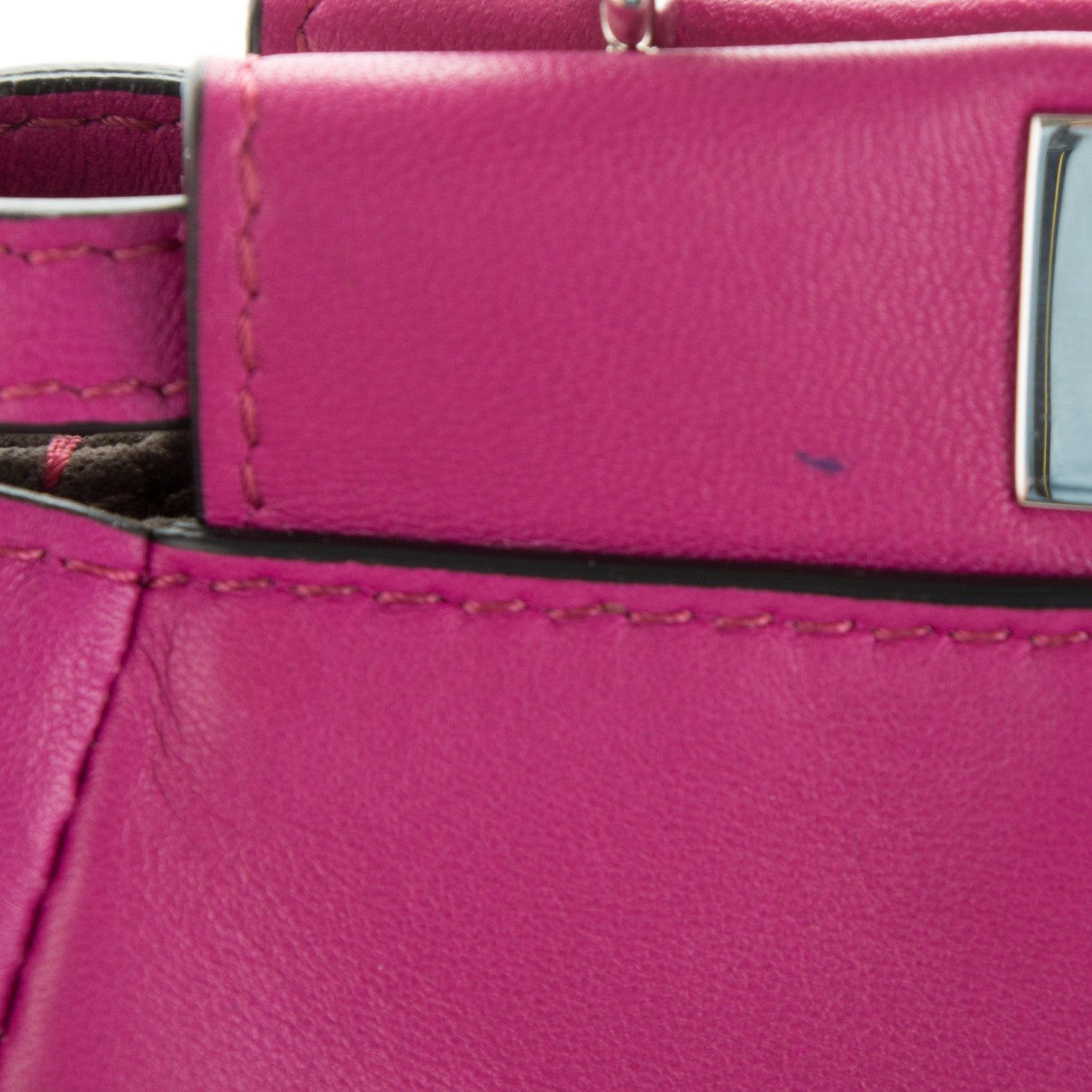 Fendi Nappa Micro Peekaboo Iconic Satchel Magenta 9 of 10