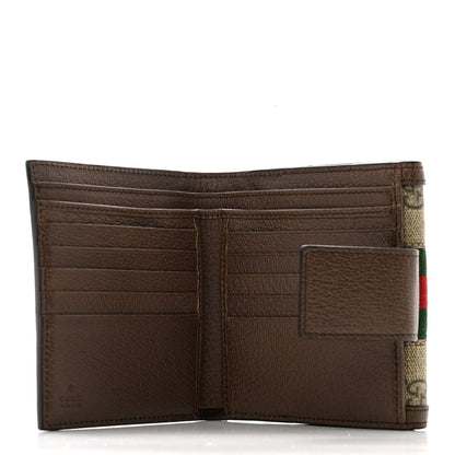 Gucci GG Supreme Monogram Web Ophidia French Flap Wallet Beige New Acero 5 of 10