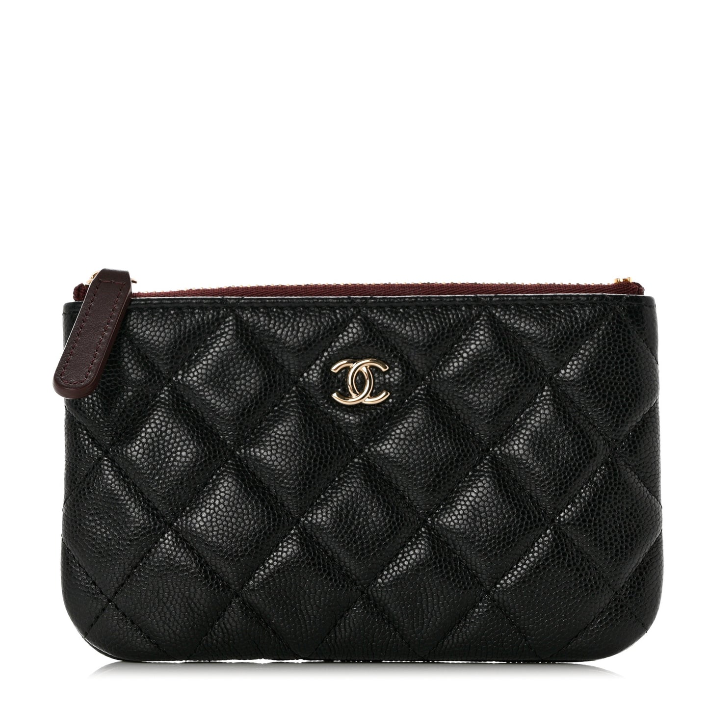 Caviar Quilted Small Cosmetic Case Black