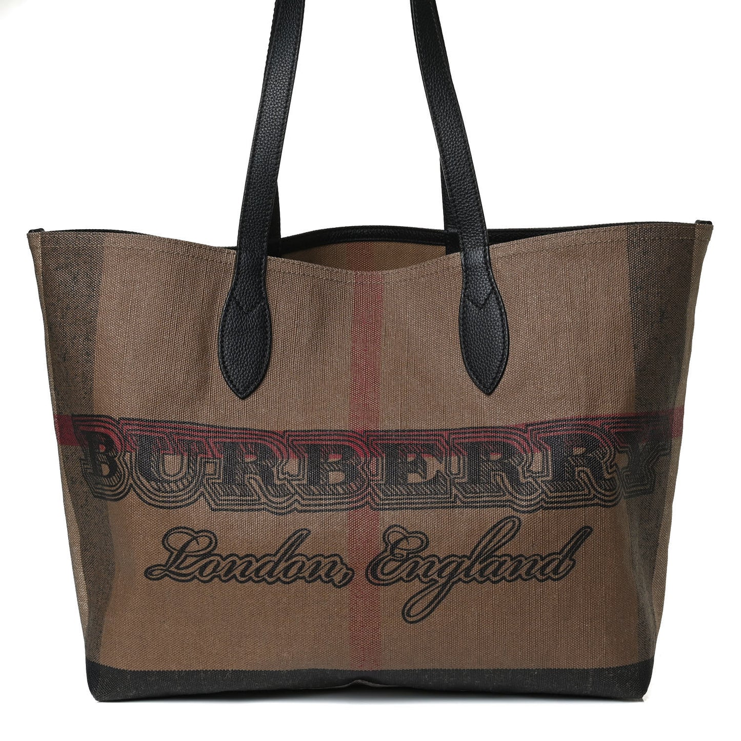 Coated Canvas Mega Check Medium Doodle Tote Black