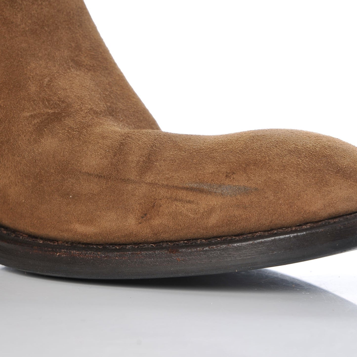 Suede Knee High Boots 36 Beige