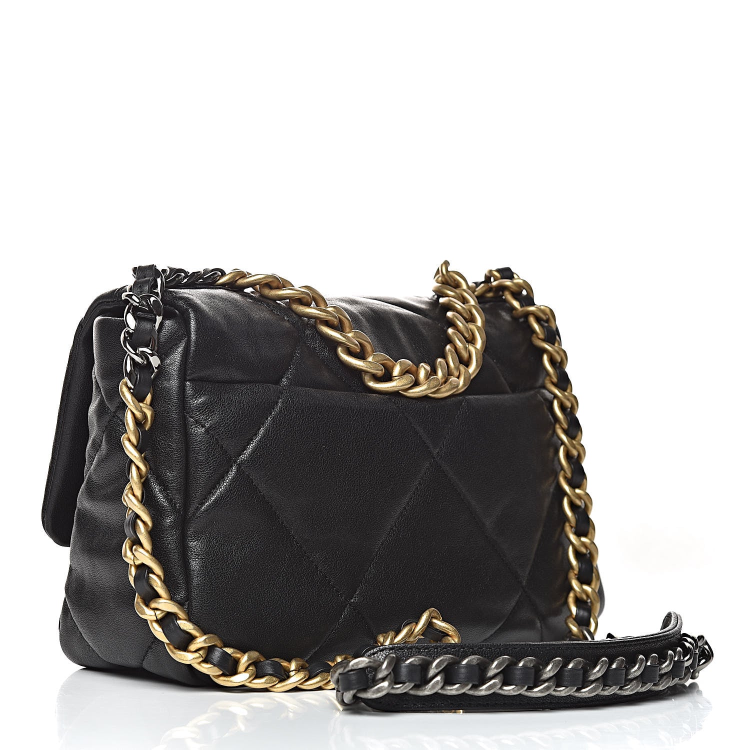 Chanel Lambskin Quilted Medium 19 Flap Black 3 of 11