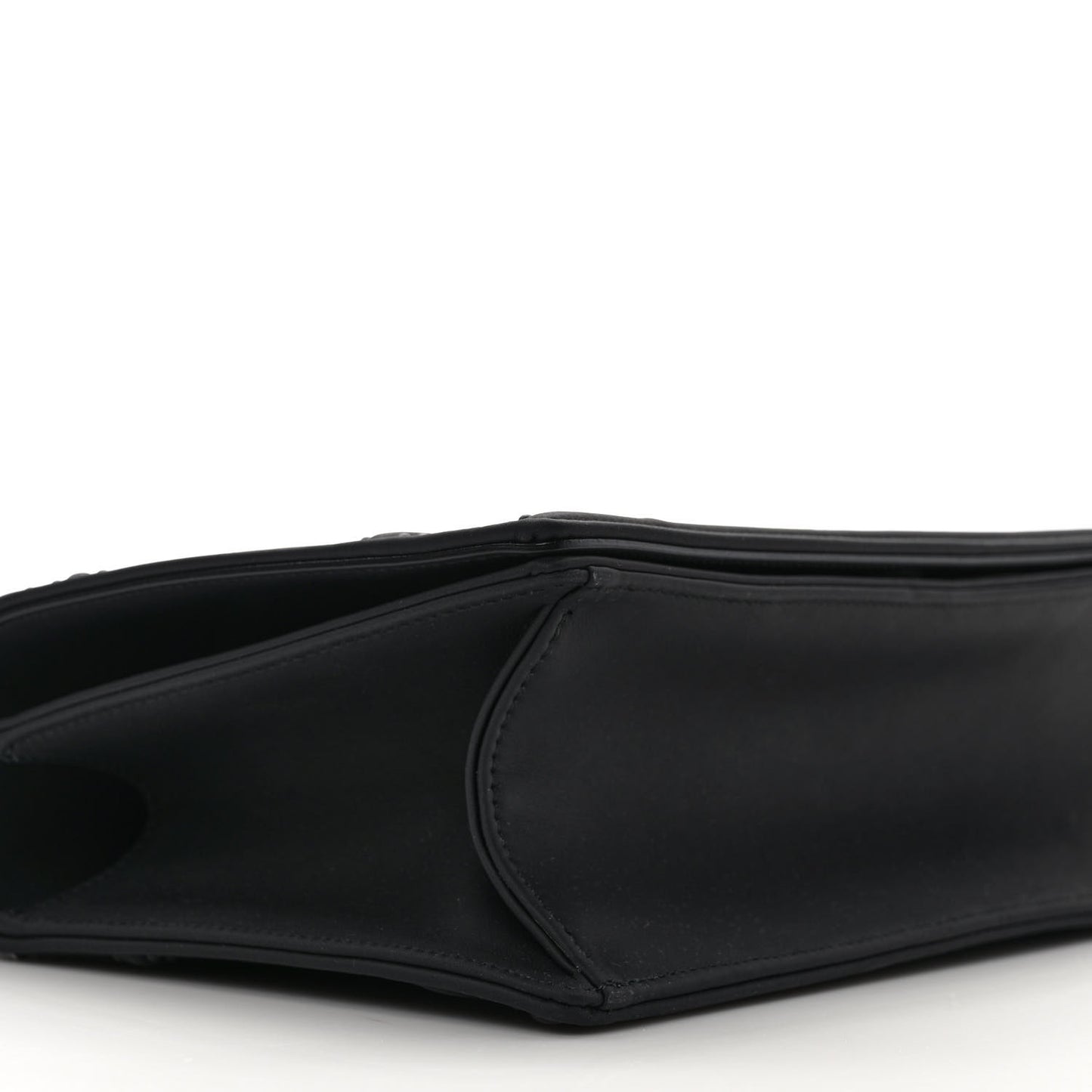 Ultra Matte Calfskin Studded Diorama Wallet on Chain Pouch Black