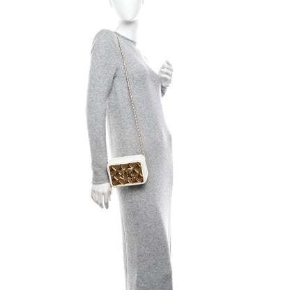 Chanel Lambskin Metal Quilted Mini Vanity Case With Chain White Gold 2 of 13