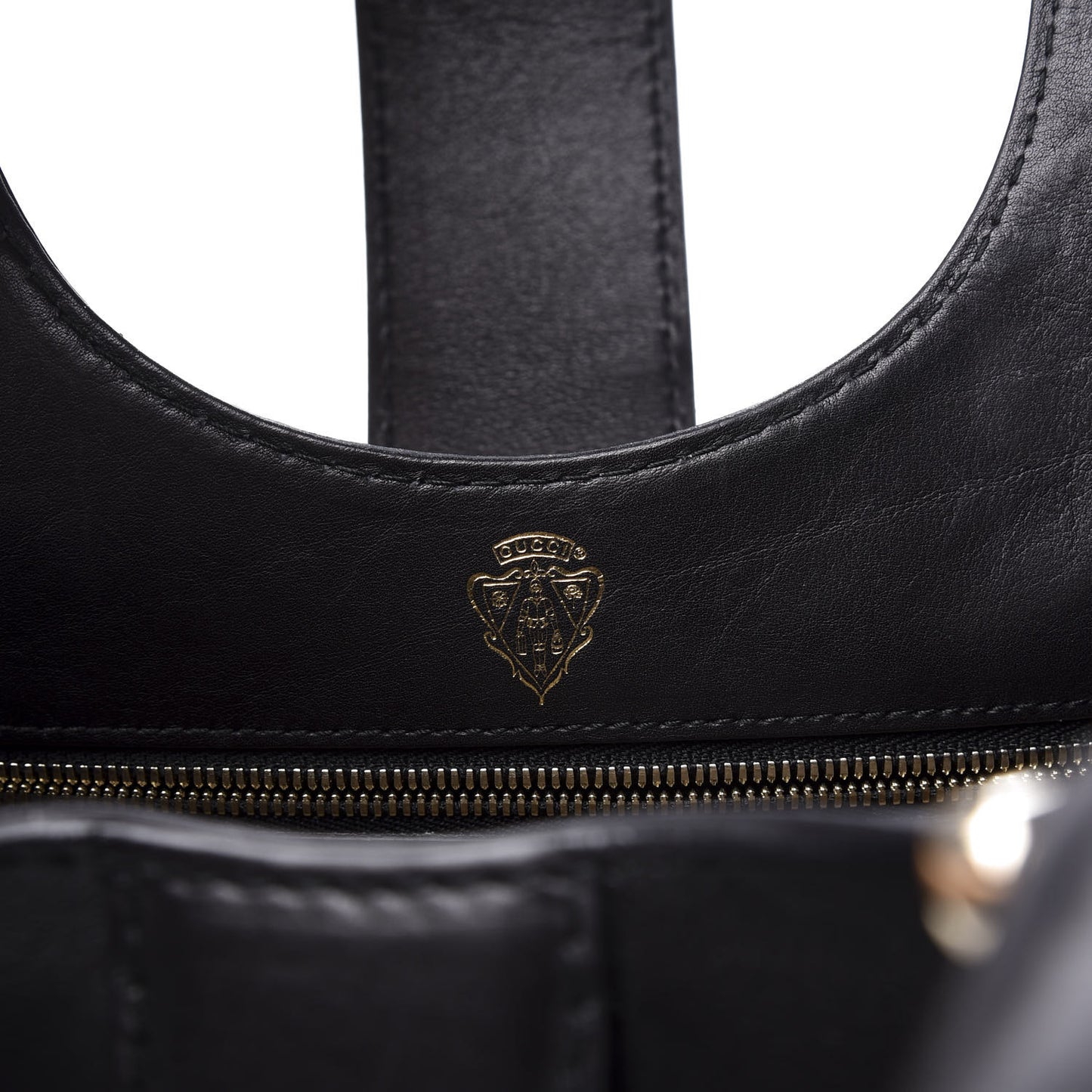 Calfskin Medium Stirrup Top Handle Bag Black