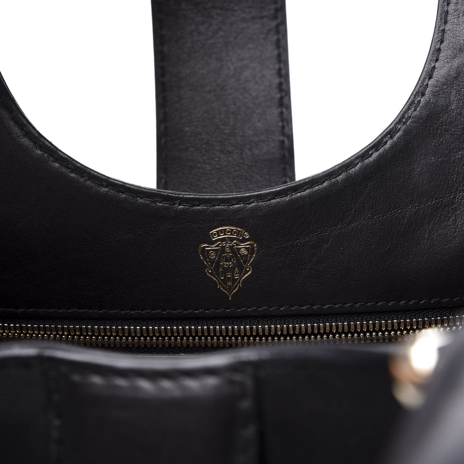 Gucci Calfskin Medium Stirrup Top Handle Bag Black 5 of 9