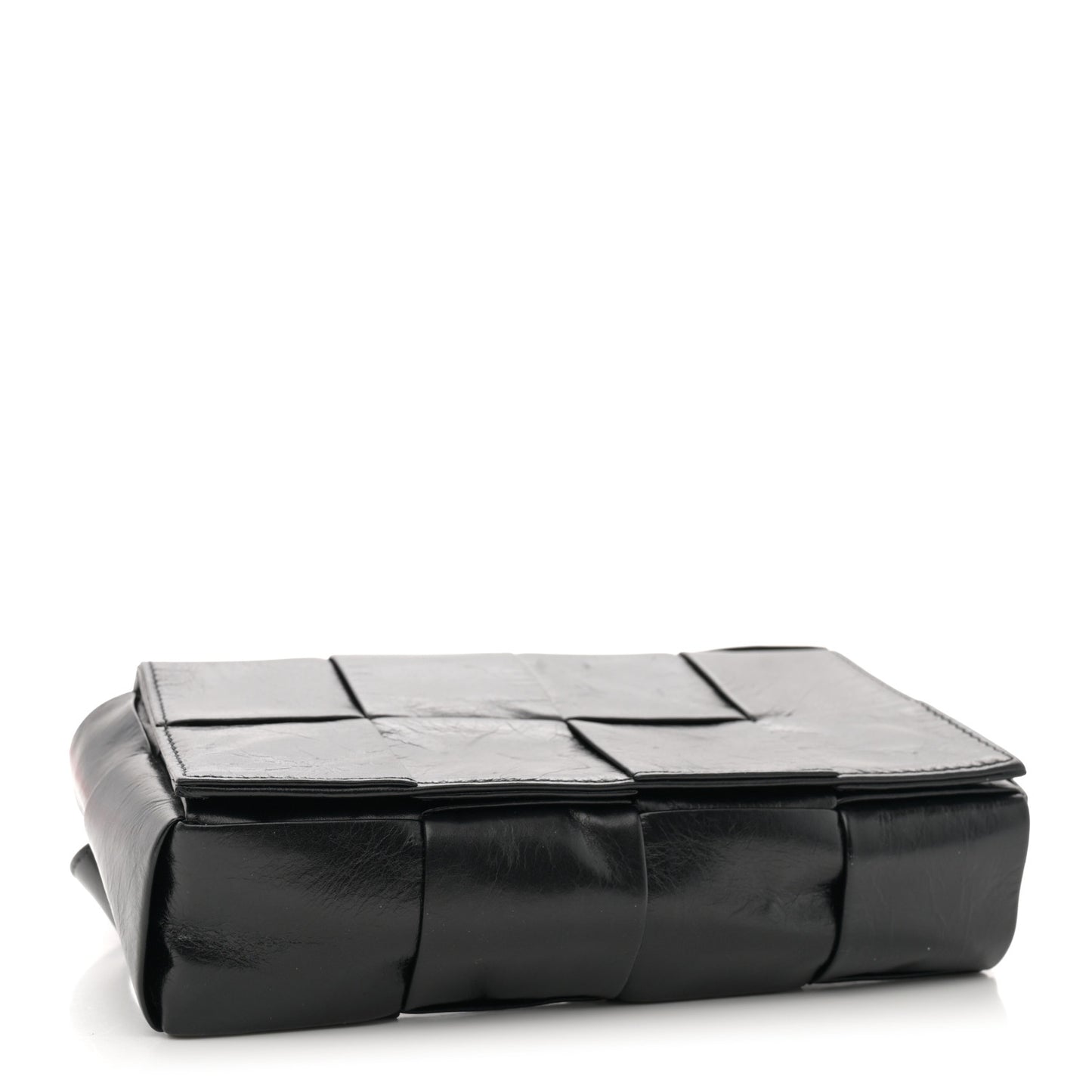 Paper Calfskin Maxi Intreccio The Belt Cassette Bag Black