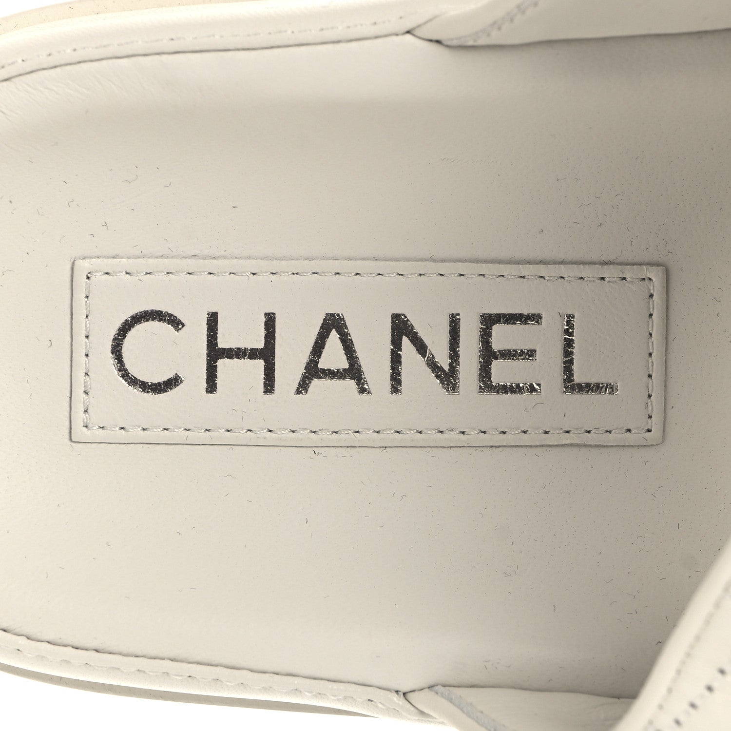 Chanel Lambskin Quilted Velcro Dad Chain CC Slide Sandals 39 White 9 of 9