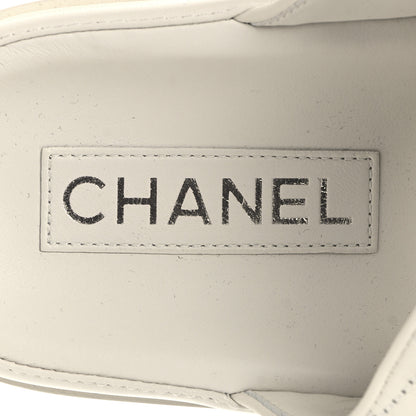 Chanel Lambskin Quilted Velcro Dad Chain CC Slide Sandals 39 White 9 of 9