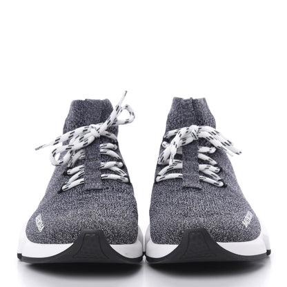 Balenciaga Chine Knit Bi-Color Sole Womens Speed Lace Up Sneakers 40 Black White 2 of 8