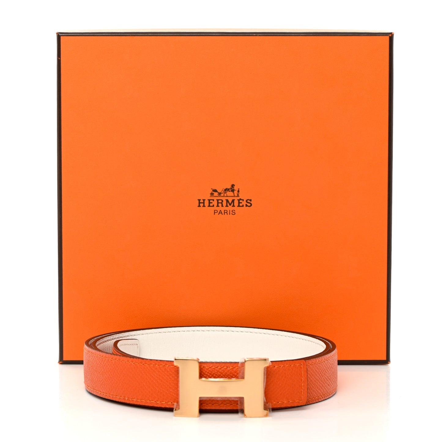 Epsom 24mm Constance Belt 90 Orange White