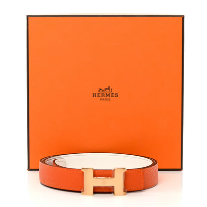 Hermes Epsom 24mm Constance Belt 90 Orange White 7 of 7