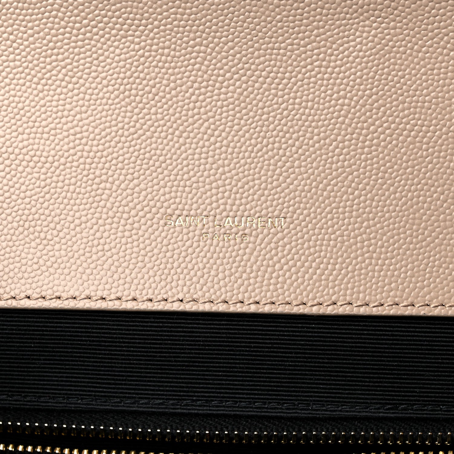 Saint Laurent Grain De Poudre Mixed Matelasse Large Triquilt Monogram Satchel Dark Beige 6 of 10