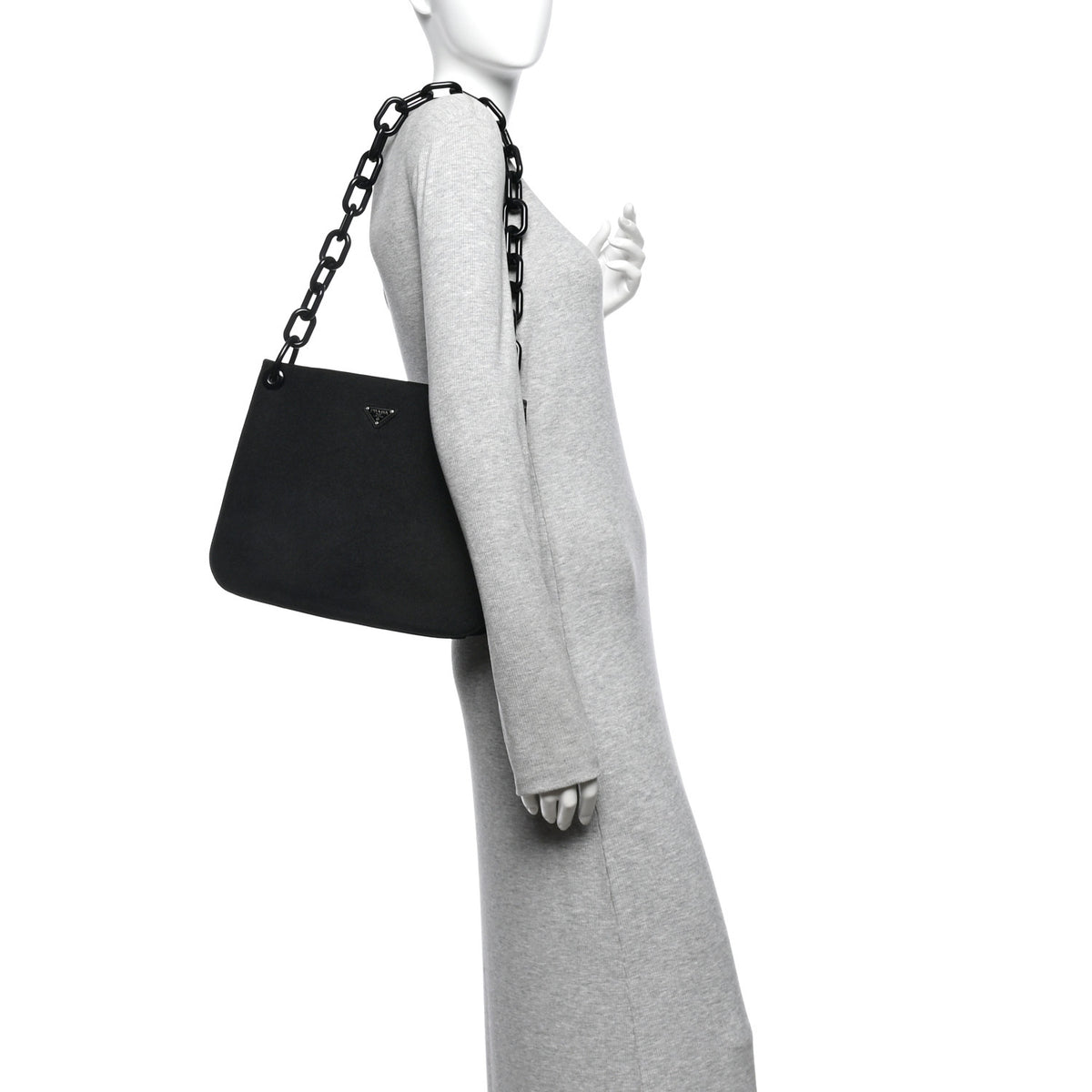 Tessuto Nylon Swing Shoulder Tote Black