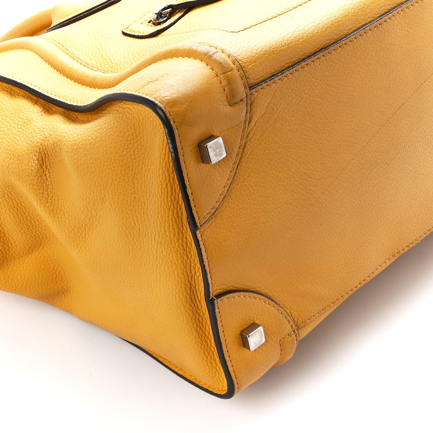 Drummed Calfskin Mini Luggage Ocre