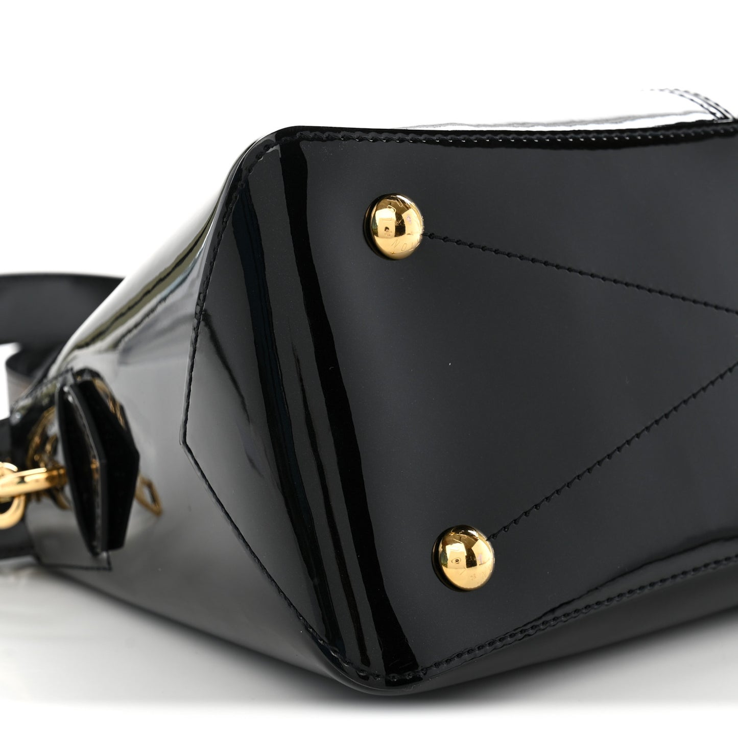 Patent Calfskin Miroir Tote Black