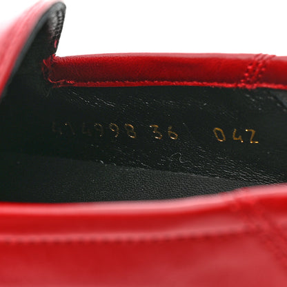 Gucci Calfskin Womens Jordaan Loafers 36 Hibiscus Red 6 of 9