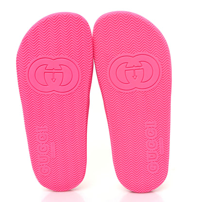 Gucci Rubber Web Womens Criss Cross Slide Sandals 39 Coral New Shamarock 5 of 9