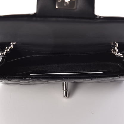 Chanel Patent Calfskin Quilted Extra Mini Rectangular Flap Black 5 of 9