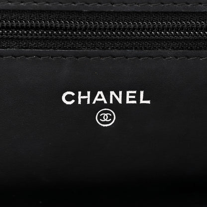 Chanel Patent Quilted Wallet On Chain WOC Black 6 of 12