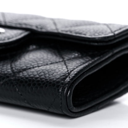 Chanel Caviar Quilted Flap Card Holder Wallet Black 11 of 12