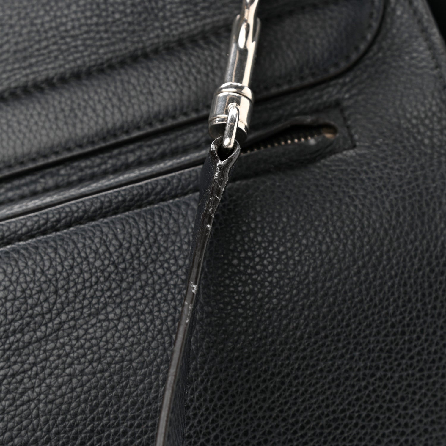 Celine Drummed Calfskin Suede Medium Trapeze Black 12 of 12