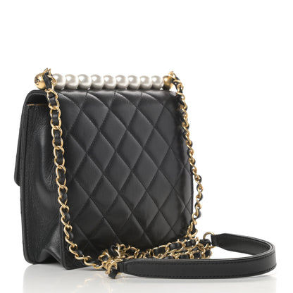 Chanel Goatskin Quilted Chic Pearls Flap Black 3 of 11