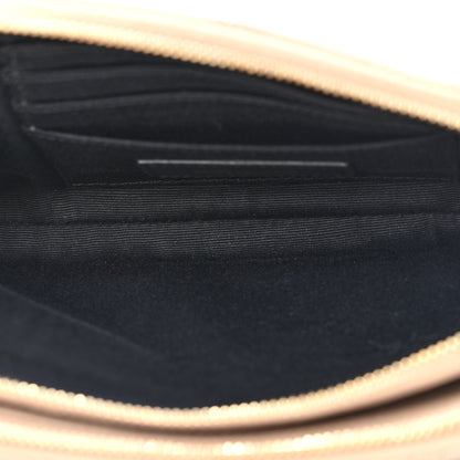 Saint Laurent SAINT LAURENT Grained Lambskin Quilted Mini Becky Double Zip Bag Natural Tan 5 of 14